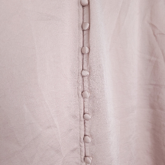 EXPRESS Portofino Button Front Shirt With Ruffle Collar And Roll Tab Sleeves XL - Picture 7 of 13